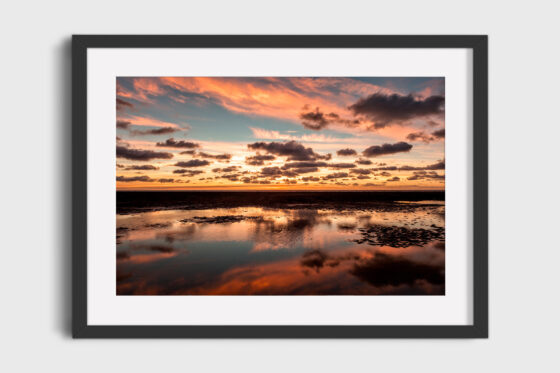 Blackpool Crepuscular Clouds Photography Print In Black Frame