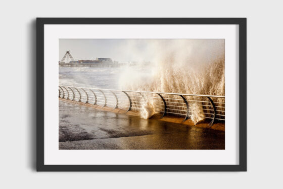 Blackpool Rising Tide Photography Print In Black Frame